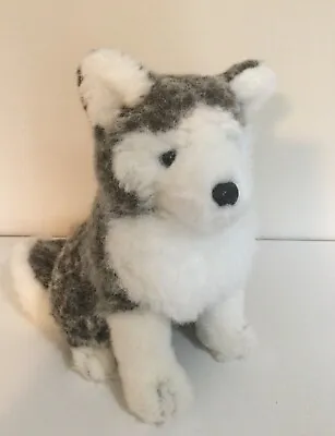 Mary Meyer 1992 Husky Dog Stuffed Animal Coarse Plush Brown White Sitting 10.5”  • $24.99