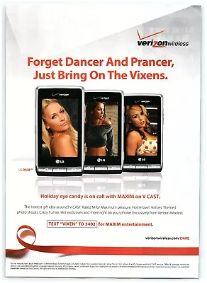 2008 Verizon Wireless Print Ad LG Dare Phone Bring On The Vixens Dancer Prancer • $11.50