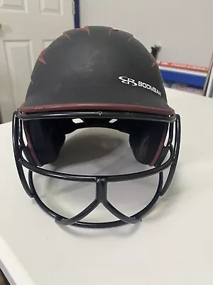 Boombah Baseball Softball Batting Helmet Black Red Sleek Sr  Size 7 -7 3/4 • $14