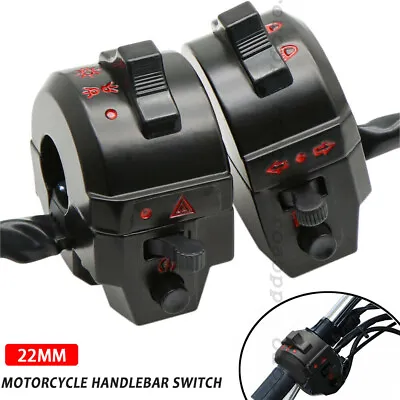 Universal For Motorcycle 7/8'' Handlebar Horn Turn Signal Light Switch Control • $19.98