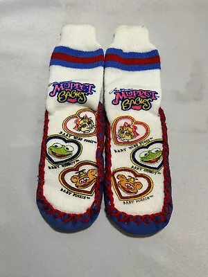 Vintage 80’s Kids Henson Associates Muppet Babies Socks Slippers Large 9-10 NOS • £10.85