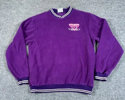 VTG 90s Urban Walkers Fleece V-Neck Sweatshirt Adult Medium Purple Trim Retro • $22