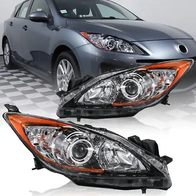 Pair Chrome Headlights Front Lamps Assembly For 2010 2011 2012 2013 Mazda 3 • $109.96