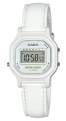 Casio LA11WL-7A Women's Digital Watch White Leather Strap Alarm • $21.25