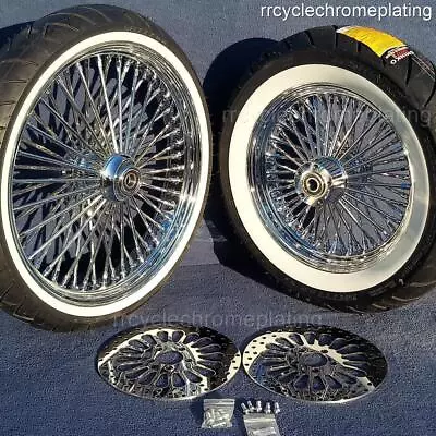 DNA Mammoth 52 Spoke Chrome Wheels 2 Rotors Tires Harley 08-23 Heritage Deluxe • $2195