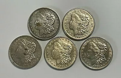 Lot Of FIVE Cull 1921 $1 Morgan Silver Dollars • $156.95