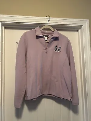 Walt Disney World Quarter Zip Mickey & Minnie Sweatshirt Women’s Size XL • $19.99