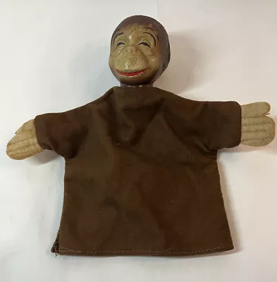 VINTAGE SLEEPY MONKEY HAND PUPPET 1930s TOY • $10