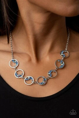 $3.50 • Buy Paparazzi BLISSFULLY BUBBLY Blue IRIDESCENT Necklace