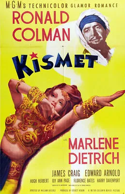 Kismet Marlene Dietrich Vintage Movie Poster Print • $6.49