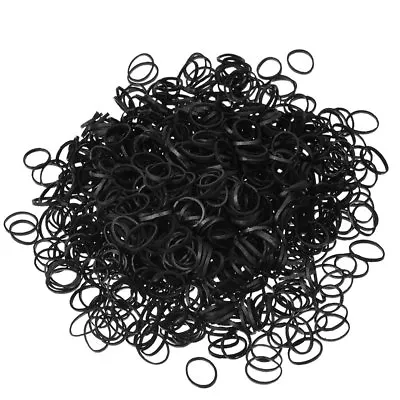 1000 Mini Black Hair Elastics Rubber Bands Braids Braiding Plaits Small Bands • £2.57