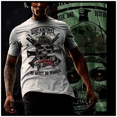 $19.99 • Buy Infantry T-shirt Combat Knife No Mercy Infantryman Combat Veteran Tactical Tee