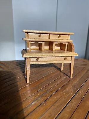 Doll House Furniture Wooden Secretary Writing Desk 3.5  Tall Scale 1:12 Office • $10