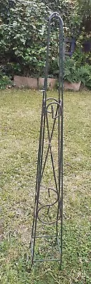 Garden Obelisk Climber Plant Support Art Ornament Coated Metal Green Rustic • £19.95