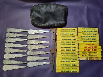 Vintage Mortar Bricklayer Brick Mason Block Cement Masonry Tools Pins Twigs Lot  • $30