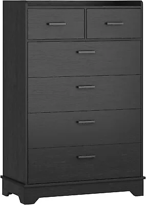 6 Drawer Dresser Wooden Storage Chest Of 6 Drawers Tall Dressers For Bedroom • $169.99