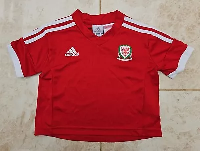 Wales Adidas Infants Age 2 3 Year Red Home Football Shirt 2013 14 D03387 Toddler • £7.99