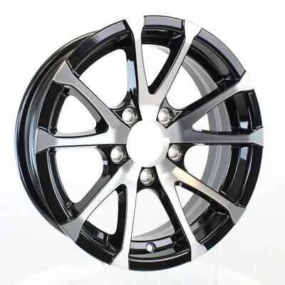Aluminum Trailer Wheel 15X6 15 Inch Rim Black And Machined 5 Lug T0756545BM • $84.97