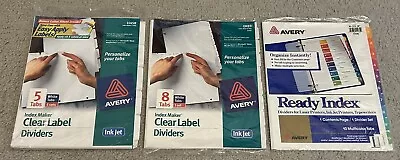 Lot Of AVERY Dividers Sets For 3 Ring Binders - 7 SETS TOTAL • $19.99