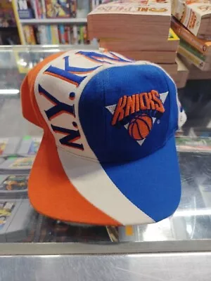 Vtg New York Knicks Snapback Hat NBA Twins Enterprise Cap Swirl Missing Button • $40
