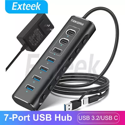 7-Port USB 3.2/USB C Hub 10Gbps USB-A 3.22xUSB-C 3.24xUSB 3.0 Port 12V Power  • $89.95