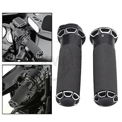 1  CNC Handlebar Hand Grips For Harley Dyna FXDF Softail FLSTN FXSTC V-Rod VRSCF • $23.73