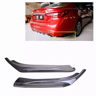 Carbon Fiber Rear Bumper Side Skirts Splitter For Infiniti Q50 Q50S 14-21 17 20 • $135.41