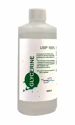 Glycerine USP 100% Pharmaceutical / Food Grade 500ml 500 Ml Vegetable Origin • $16.95