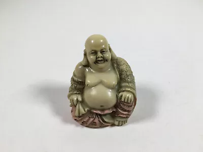 Vintage Resin Small Laughing Buddha For Altar Shrine Ornament Figure Portable • £14.99