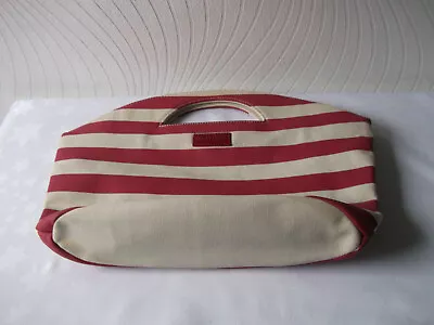 Saint James Beach Style Red And Cream Canvas Striped Bag • £7