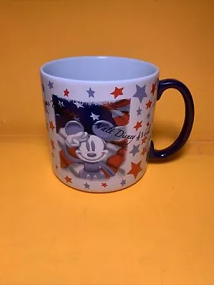 Walt Disney World  Mickey Mouse An American Tradition Mug Cup Flag 16oz MINT! • $9.02