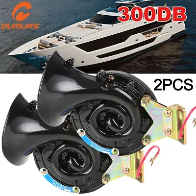 Pair Train Horn 12V Super Loud Electric Snail Air Horn For Motorcycle Car Truck • $37.79