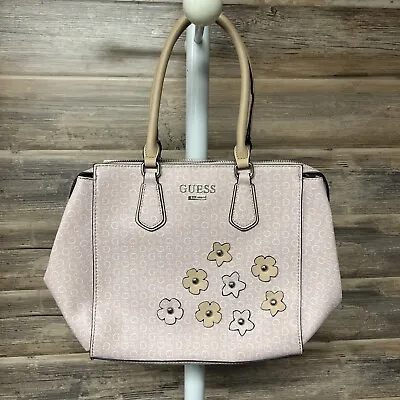$34 • Buy GUESS G Logo Handbag Pink With Flower Detail P22 