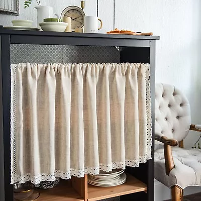 Valance For Windows Modern Farmhouse Cotton Linen Kitchen Curtains Tier Curtain • $12.99