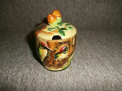 Vintage Japanese Marutomo Ware Lidded Pot Woodpeckers And Acorns • £7.99