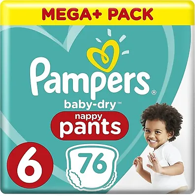 Pampers Baby Dry Nappies Size 6 (13kg To 18kg) 19s X 4 (76 Nappies) • £23