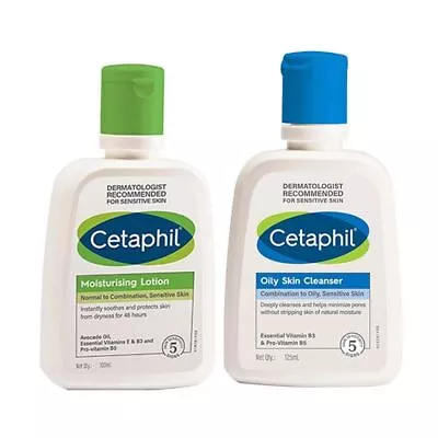 Cetaphil Moisturizing Lotion Plus OS Cleanser For Oily Skin (100 & 125 Ml) F/S • £38.53