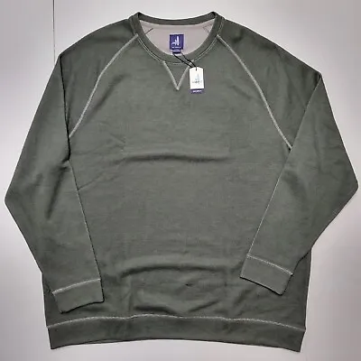 JOHNNIE-O SHIELDS Sz 2XL Pine Green Long Sleeve Pullover Men's Crewneck Sweater • $68