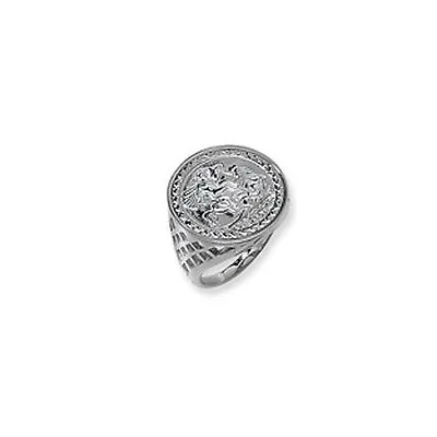 Sterling Silver Gents St. George Imitation Coin Ring  BEST SELLER • £39.60