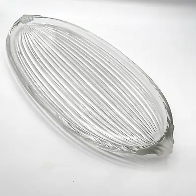 Mikasa Neo-Classic 15 1/2 Canape Glass Crystal Platter Ribbed Clear Glass • $14