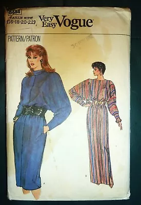 VINTAGE 1980s VOGUE SEWING PATTERN 8484 KAFTAN STYLE MAXI DRESS SIZE 16-18-20-22 • £6.99