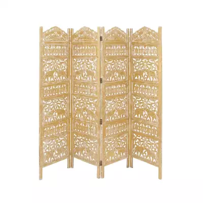 72 In. Traditional Room Divider Screen 4 Panel Classic Foldable Handmade Wood • $313.24