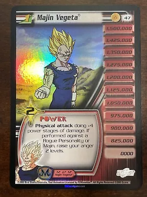 Majin Vegeta HOLO FOIL Rare 47 LV1 DBZ TCG 2003 DRAGON BALL Z SCORE CCG • $32