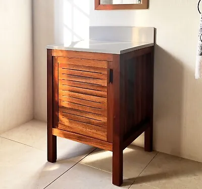 Mahogany Sipo Wood Bathroom Vanity Cabinet Ventilated Door - 60 Cm / 24  • $769.90