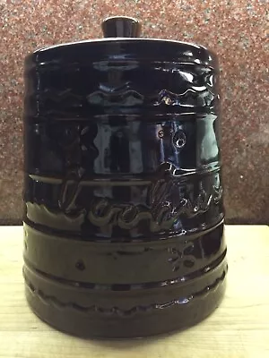 Marcrest COOKIE JAR Brown Daisy Dot Large 9” Vintage EUC • $25.99