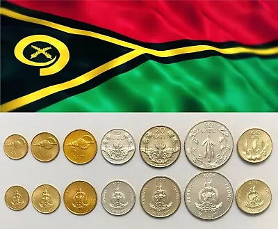 VANUATU - Complete SET Of 7 Coins (Vatu) 1999 - 2009 - UNC • $15