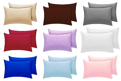 200 Thread Count Housewife Pillow Cases 50x75cm Egyptian Cotton Pillowcase Pair • £8.99