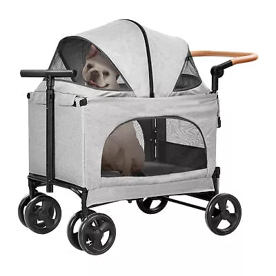 Pet Dog Stroller Travel Carriage 4 Wheeler Pet Stroller With Cup Holder Pocket • $121.99