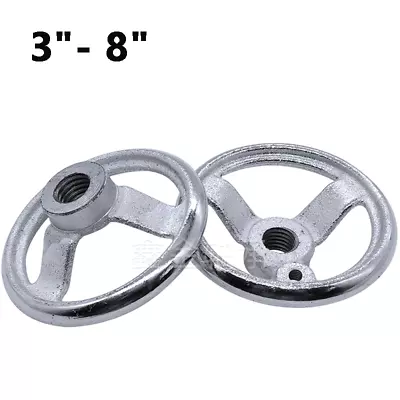 £5.87 • Buy 3 -8  Three Spoke Round Handwheel M8-M20 Threaded Hole For Milling Machine Lathe