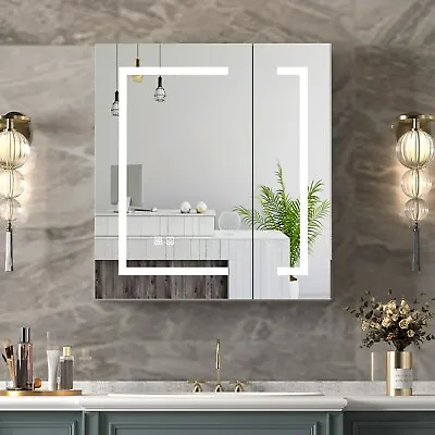 LED Bathroom Mirror Cabinet Medicine Cabinet Defogger Intelligent Mirror Wall Mo • $109.99